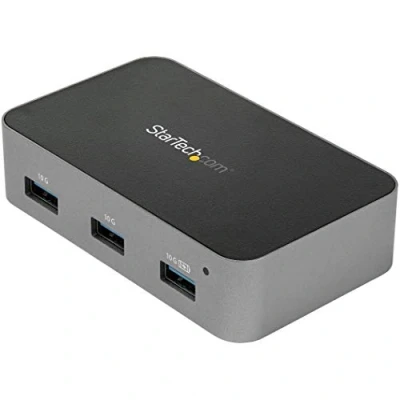 Image of StarTech.com 4 Port USB C Hub with Power Adapter 3.1/3.2 Gen 2 (10Gbps) Type to 4x A Self Powered Desktop Fast Charging (BC 1.2) Desk Mountable (HB31C4AS)