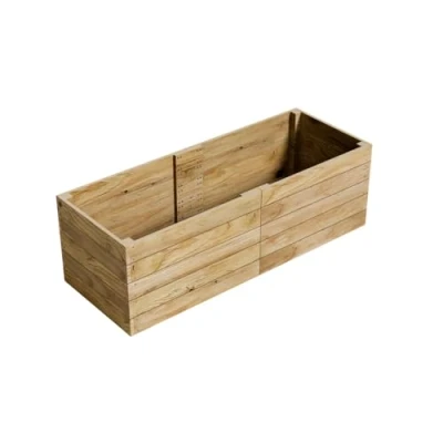 Image of Gro Garden Products Wooden Raised Bed 90cm L x 240cm W 76cm H Large Planters for Vegetables, Herbs, or Flowers Trough Planter Box with FSC Tanalised Timber