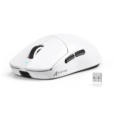 Image of MAMBASNAKE X ATTACK SHARK X8SE 55g Ultralight Wireless Gaming Mouse Up to 25000 DPI,PixArt PAW3311 Sensor,Tri mode BT/2.4G/USB C,80M Clicks,40G Acceleration,500mAh Battery,Web Driver,for Win/Mac White