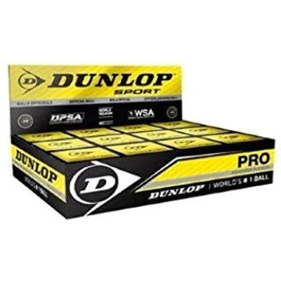 Image of Racketworld Dunlop Pro Squash Ball 1 Dozen Double Yellow Dot
