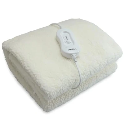 Image of Schallen Premium Comfort Electric Heated Blanket, Remote Control with 3 Heat Settings (Single, Soft Fleece Blanket)