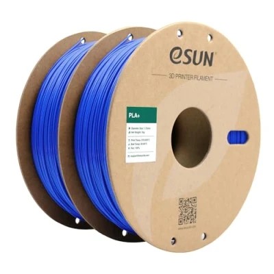 Image of eSUN PLA+ Filament 1.75mm, Enhanced Toughness 3D Printer PLA Plus, Dimensional Accuracy +/ 0.03mm, 1KG per Spool, 2 Spools Printing Filament, Blue and