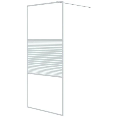 Image of vidaXL Walk in Shower Wall White 90x195 cm Clear ESG Glass