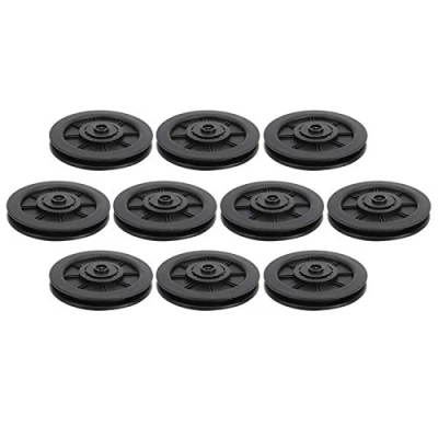 Image of Keenso 10Pcs/Set 100mm Universal Nylon Bearing Pulley Wheel Replacement for Gym Fitness Equipment Combination Products