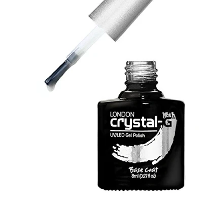 Image of Crystal G London Top Base Matte Coat French Manicure UV LED Soak Off GEL Nail Polish Varnish 8ml &amp; 15ml Bottles Available ***REQUIRE UV/LED LAMP TO CURE DRY POLISH*** (Base (8ml))