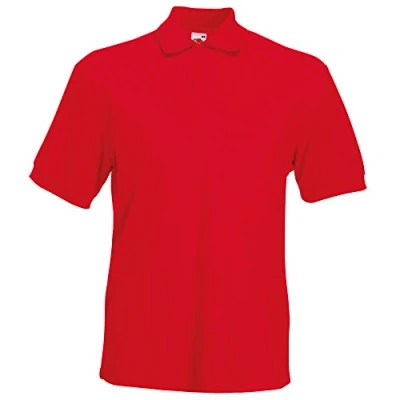 Image of Fruit of The Loom Mens 65/35 Heavyweight Pique Short Sleeve Polo Shirt (3XL) (Red)