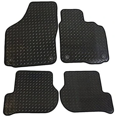 Image of JVL 1352R Fully Tailored Rubber Car Mat, Set of 4, Black