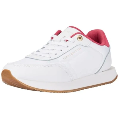 Image of Tommy Hilfiger Women Essential Runner (FW0FW08004) Sneakers, White (White/Heritage Pink), 3.5