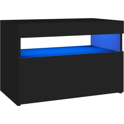 Image of vidaXL TV Cabinet with LED Lights Black 60x35x40 cm