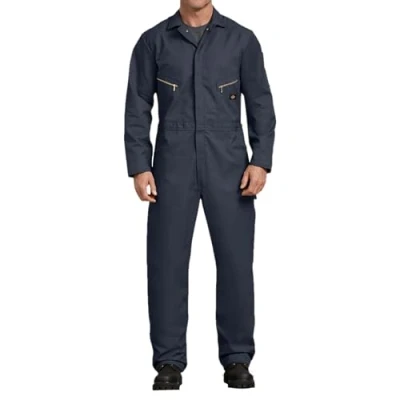 Image of Dickies Men&#039;s Deluxe Twill Long Sleeve Coverall Work Utility, Dark Navy V1, X Large Tall