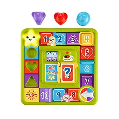 Image of ​Fisher Price Pretend Board Game Baby Toy with Lights &amp; Smart Stages Learning Content, Laugh Learn Puppy’s Activity Board, Multi Language Version​​, HRB69