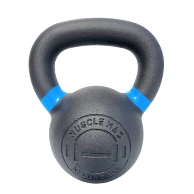 Image of MUSCLE MAD Premium Cast Iron Kettlebell, Textured Handle, Matt Black, Full Body Training, Strength 12kg Kettlebell