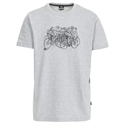 Image of Trespass Men&#039;s Wicky T Shirt with Chest Print Grey Marl, 2X Small