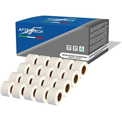 Image of Aftertech 20x 99010 28x89mm Compatible Adhesive Labels Rolls (130 Labels/roll = 2600 Total) for Dymo LabelWriter Seiko SLP LabelWriters Printers S0722370 20x99010 (Package may vary)