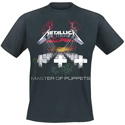Image of Metallica Men&#039;s Master of Puppets BL_TS: L T Shirt, Black (Black Black), Large (Size:Large)
