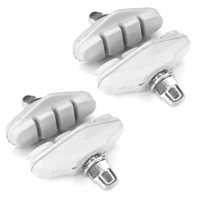 Image of cyclingcolors 4 x Racing City Bike Brake Pads with Screw 50 mm White