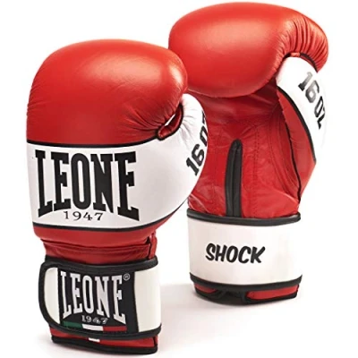 Image of LEONE 1947, Shock Boxing Gloves, Unisex Adult, Red, 10 OZ, GN047