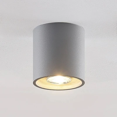 Image of Lindby Parvin aluminium downlight, round, grey