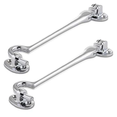 Image of XFORT® 150mm Chrome Cabin Hook, Gate Latch, Door Hook and Eye Eye, Garden Catch, Latches, Latch