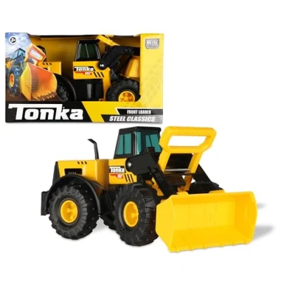 Image of Tonka Steel Classics Front Loader Kids Construction Toys for Boys and Girls, Vehicle Creative Play, Motor Skill Development Ages 3+ Basic Fun 06026
