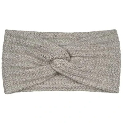 Image of styleBREAKER Ladies Knitted Headband with Rib Pattern and Twist Knot, Pattern, Warm Winter Hairband, 04026059, Colour:Light Grey