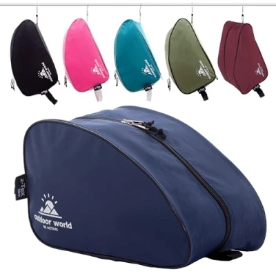 Image of Outdoor World Premium Boot Bag Water Resistant Wide Zip Opening Unisex Shoe Storage for Hiking, Walking, Football, Rugby, Golf Gym Shoes Suitable Adults, Children, Men, Women (Navy)