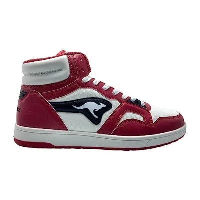 Image of KangaROOS Unisex K slam Point Mid Sneaker, Rouge Jet Black, 9.5 UK