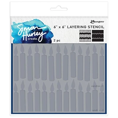 Image of Simon Hurley Create. Layering Stencil 6&quot;X6&quot; Candles
