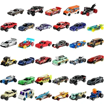 Image of Hot Wheels 36 Car Pack, Multi Pack of 1:64 Scale Modern &amp; Classic Vehicles for Play or Display, Gift Enthusiasts, Collectors Kids 3 Years Old Up, GWN98