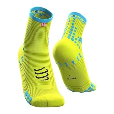 Image of COMPRESSPORT Unisex Pro Racing V3.0 High Running Socks, Fluo Yellow, 46 48 EU