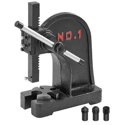 Image of VEVOR Arbor Press, 1 Ton Manual 5.9&quot; Maximum Height, Cast Iron Heavy Duty Desktop Precision Hand Press for Stamping, Bending, Stretching, Forming