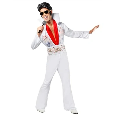 Image of Rubies 889049S Aloha Elvis Celebrity Adult Sized Costumes, White, S