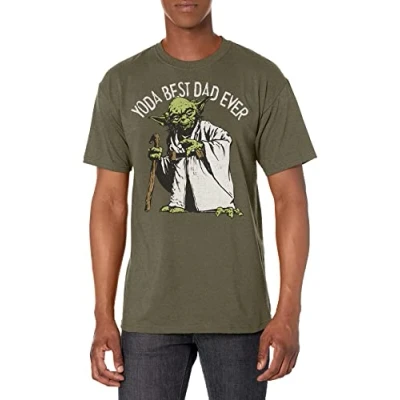 Image of STAR WARS Men&#039;s Officially Licensed Tees Shirt, Green//Green Dad, Large