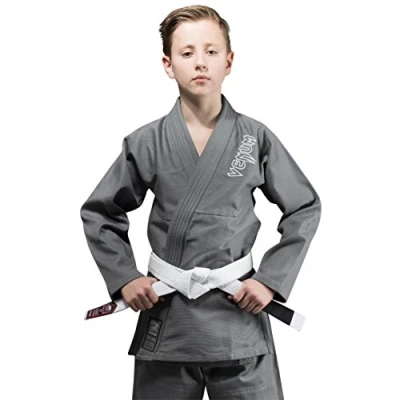 Image of Venum Kid&#039;s Contender Kimoni Bjj Jiu Jitsu Suit, Grey, Size C2 (Manufaturer size:L)