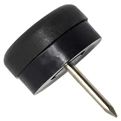 Image of Adsamm® / 32 x Glides in plastic with nail and rubber cushion Ø 0,79&#039;&#039; (Ø 20 mm) black round Premium quality furniture sliders bumper by