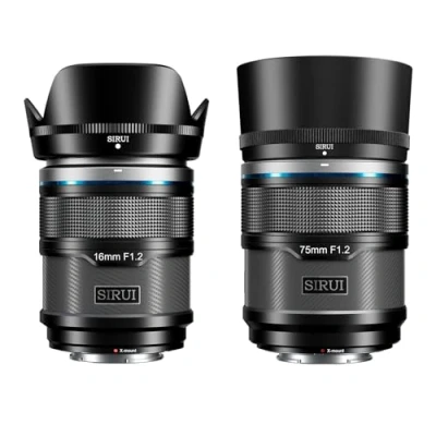 Image of SIRUI Sniper 16mm, 75mm Autofocus Lens Set, F1.2 Wide Angle APS C Camera for X T4, T5, H1, H2/H2S, T3, T30, S10 (X Mount, Black)