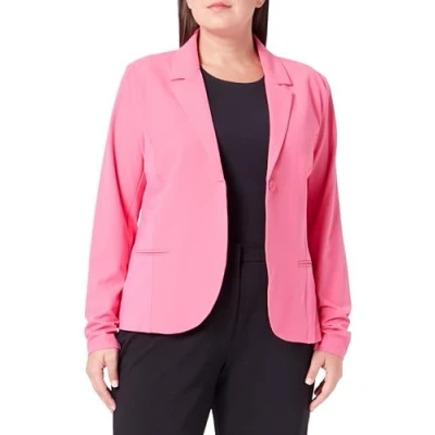 Image of Kaffe Women&#039;s Blazer Single Breasted Notch Lapel Slim Fit Hip Length, Pink, 10