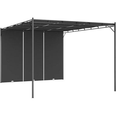 Image of vidaXL Garden Gazebo with Side Curtain 4x3x2.25 m Anthracite