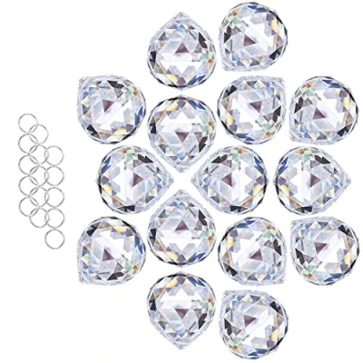Image of Crystalsuncatcher Clear Crystal Ball Prism Suncatcher Rainbow Maker Hanging Crystals Prisms for Windows, Feng Shui, Gift(30mm/1.18&quot; 15pack)