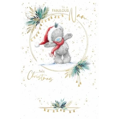 Image of Me To You Tatty Teddy Christmas Card A Fabulous Nan 5x8ins Official Collection