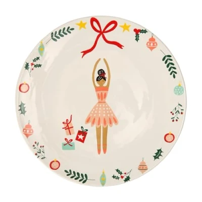 Image of Dexam Nutcracker Ballerina Round Side Plate, White