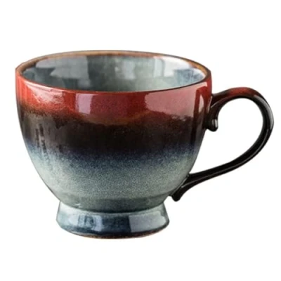Image of Large Coffee Cup, Cappuccino Cups, Stoneware, Cup 500 ml, Tea with Handle, Ceramic Porcelain (Style B)