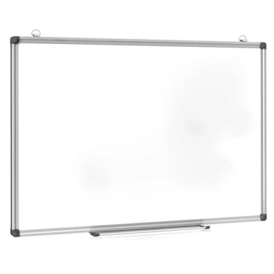Image of NTEK Magnetic Whiteboard School Home Office Dry Wipe Large Meeting Pen Tray Aluminium Trim Whiteboard, Duster Markers &amp; Magnets (600 X 400 MM)
