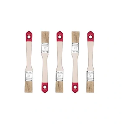 Image of HARDY WORKING TOOLS Flat Brush Set 5 Pieces 25 mm Width Paint with Wooden Handle, Series *40*, 5PCS, A0202 400510