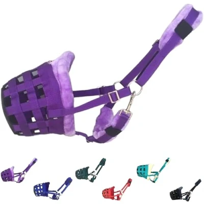 Image of Majestic Ally Mink Fleece Padded Breathable Grazing Muzzle Halter (Purple)