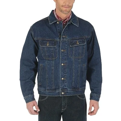 Image of Wrangler Men&#039;s Rugged Wear Unlined Denim Jacket, Antique Indigo, XX Large