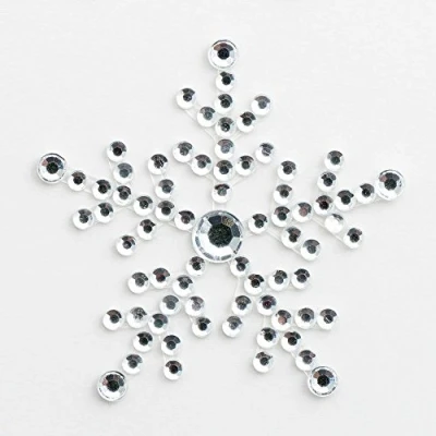 Image of 3.5cm Christmas Snowflakes Self Adhesive Diamante Rhinestone Gem Craft Sticker (6 Pieces)