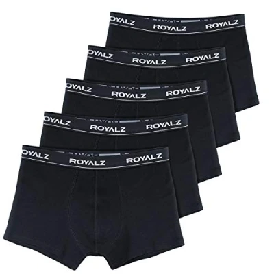 Image of ROYALZ Mens Boxers Briefs Multipack (5 Pack) Shorts Trunks Underwear Men, Color:Black, Size:L