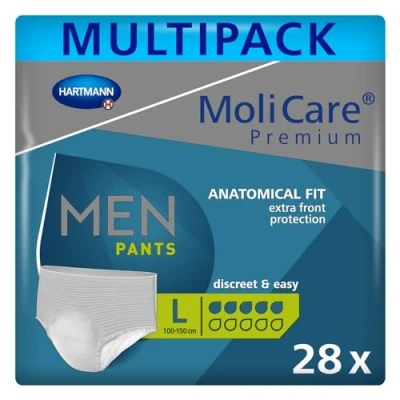Image of MoliCare Premium Men Pants, Discreet Usage for Bladder Weakness Specially Men, Aloe Vera, 5 Drops, Size L, Pack of 28
