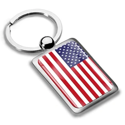Image of Biomar Labs® 3D Metal USA Flag Keyring Key Ring Accessories Men Women Keychain Gift KK 230